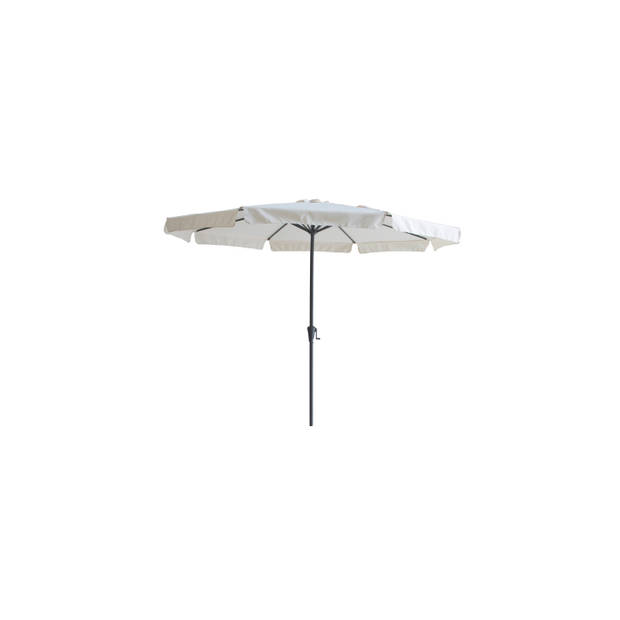 4gardenz® Parasol Rond 300 cm met Volant - Kantelbaar - Creme