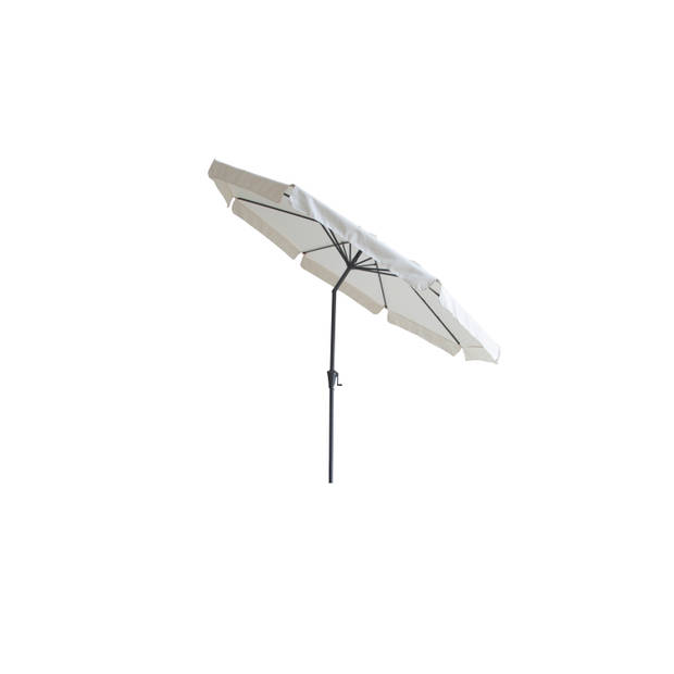 4gardenz® Parasol Rond 300 cm met Volant - Kantelbaar - Creme