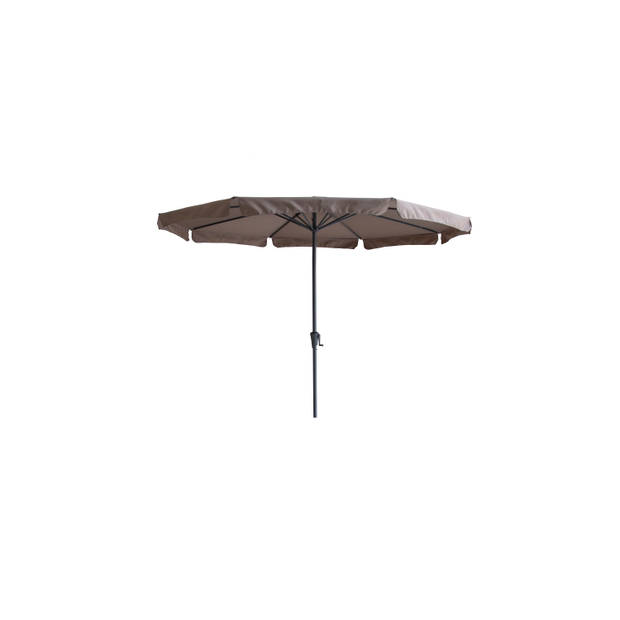 4gardenz® Parasol Rond 300 cm met Volant - Kantelbaar - Taupe