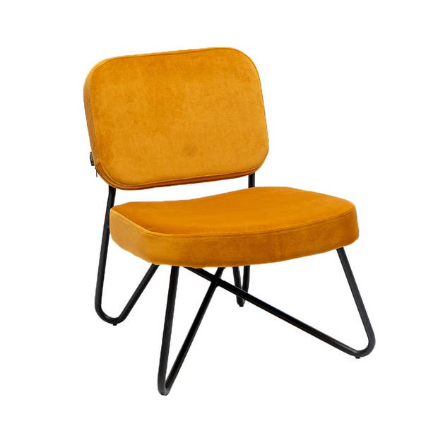 Bronx71 Velvet fauteuil Julia okergeel.