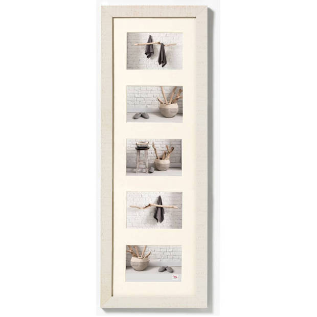 Fotolijst Vijfluik - Fotomaat 15x10cm - Crème Wit - Hout - Home