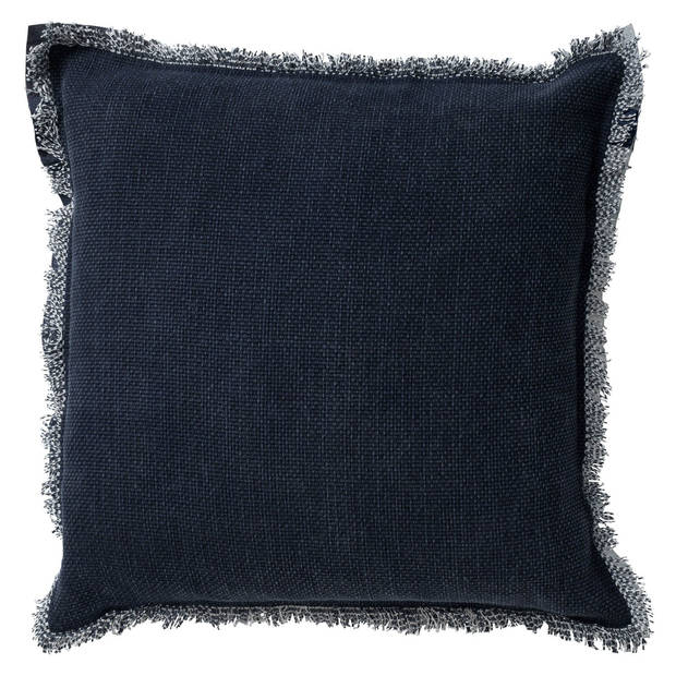 Dutch Decor - BURTO - Sierkussen 60x60 cm - gewassen katoen - Insignia Blue - donkerblauw