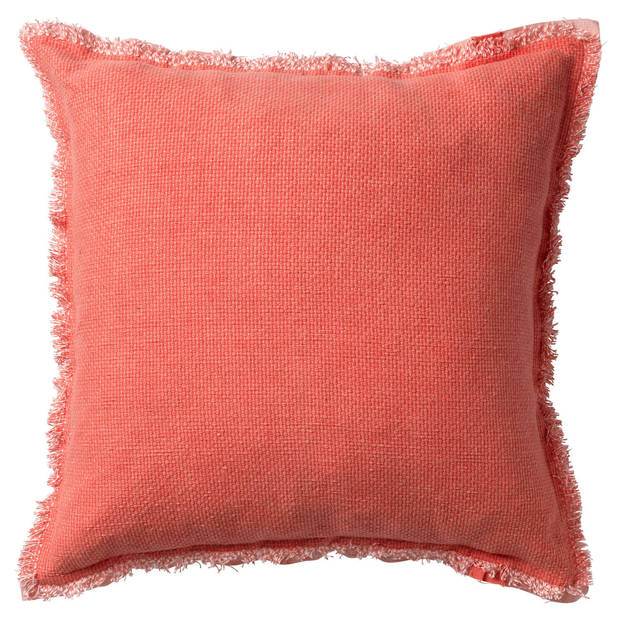 Dutch Decor - BURTO - Sierkussen 45x45 cm - gewassen katoen - Coral - roze