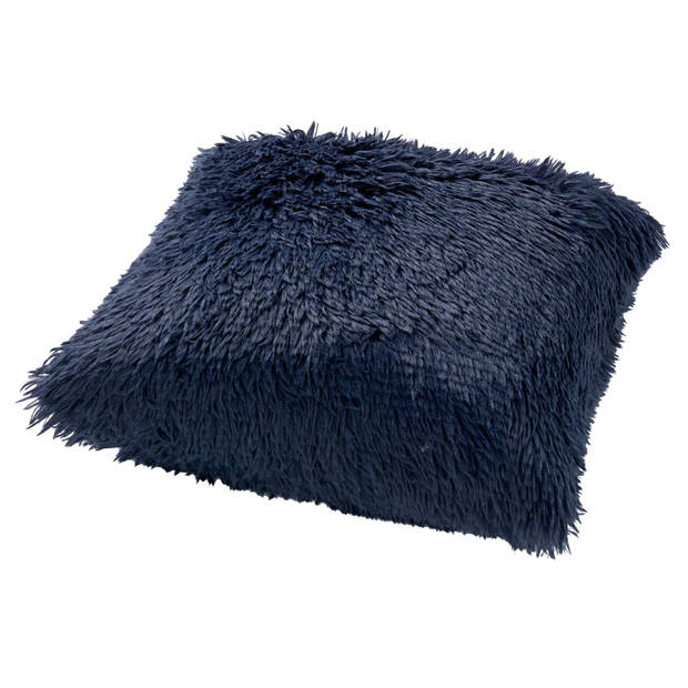 Dutch Decor Kussenhoes Fluffy 45x45 cm donkerblauw