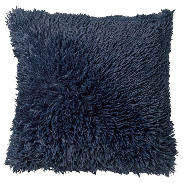 Dutch Decor Kussenhoes Fluffy 45x45 cm donkerblauw