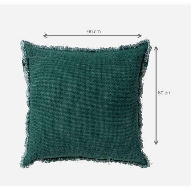 Dutch Decor - BURTO - Kussenhoes 60x60 cm - gewassen katoen - Sagebrush Green - groen