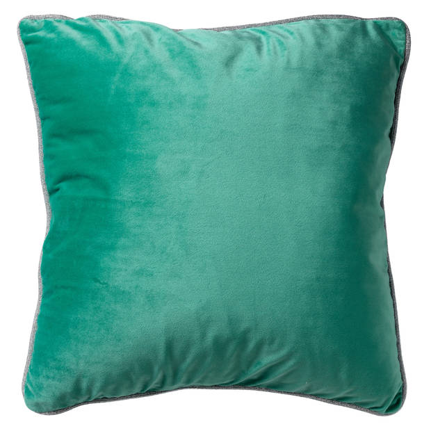 Dutch Decor - FINN - Kussenhoes 45x45 cm - velvet - effen kleur - met glitterbies - Spearmint - groen