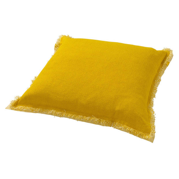 Dutch Decor - BURTO - Sierkussen 45x45 cm - gewassen katoen - Lemon - geel