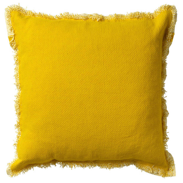 Dutch Decor - BURTO - Sierkussen 45x45 cm - gewassen katoen - Lemon - geel