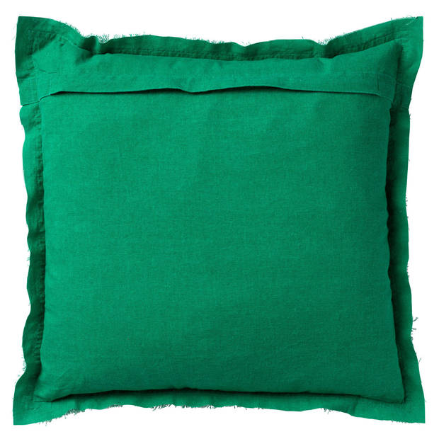 Dutch Decor - BURTO - Sierkussen 60x60 cm - gewassen katoen - Emerald - groen