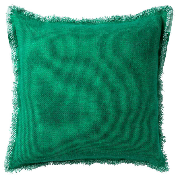 Dutch Decor - BURTO - Kussenhoes 60x60 cm - gewassen katoen - Emerald - groen