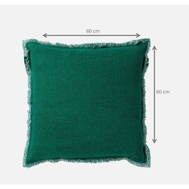 Dutch Decor - BURTO - Kussenhoes 60x60 cm - gewassen katoen - Galapagos Green - groen