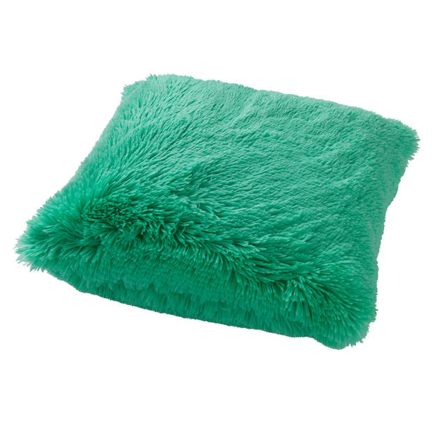 Dutch Decor - FLUFFY - Sierkussen 45x45 cm - superzacht - effen kleur - Spearmint - groen