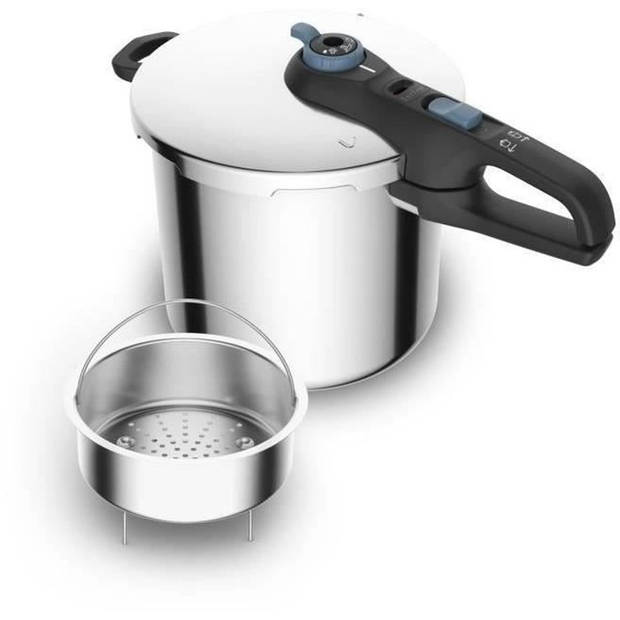 TEFAL Snelkookpan 8 L - Inductie - Roestvrij staal - 2 programma's - Stoomkoken - Secure Trendy P2584400