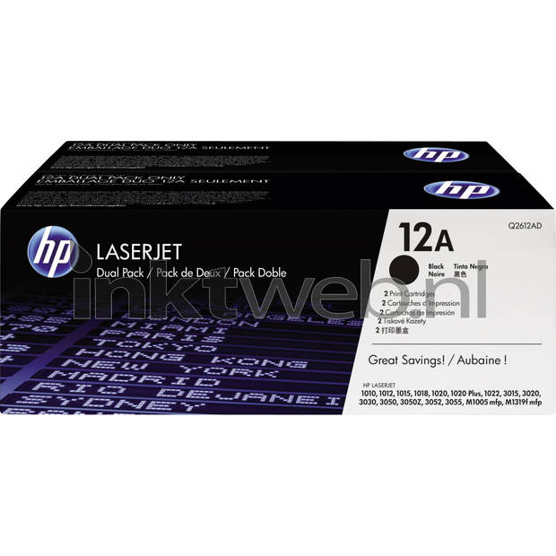 HP 12A twinpack zwart toner