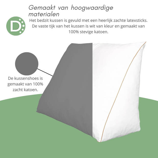 Droomtextiel Leeskussen - Zitkussen - inclusief Leeskussen Hoes - Kussensloop - Grijs