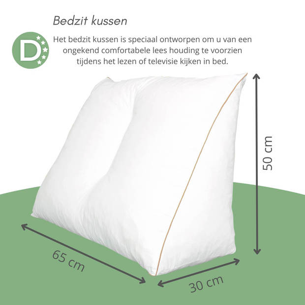 Droomtextiel Leeskussen - Zitkussen - inclusief Leeskussen Hoes - Kussensloop - Grijs