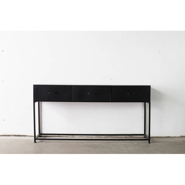 Giga Meubel - Sidetable Zwart Metaal - 160x35x80cm - Mario