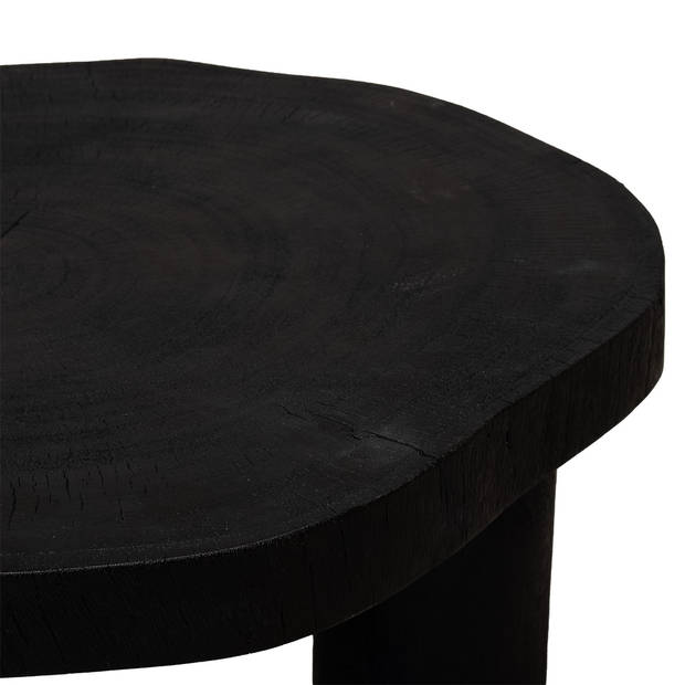 Giga Meubel - Salontafel Rond 75cm - Zwart Acaciahout - Driepoot - Enzo