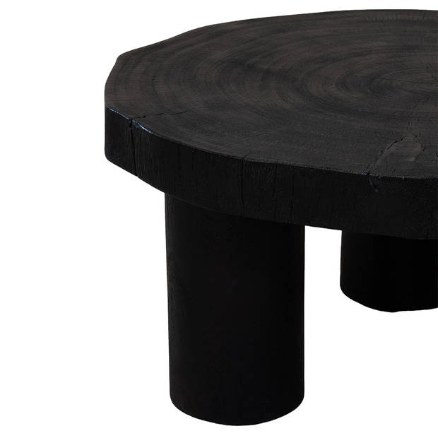 Giga Meubel - Salontafel Rond 75cm - Zwart Acaciahout - Driepoot - Enzo