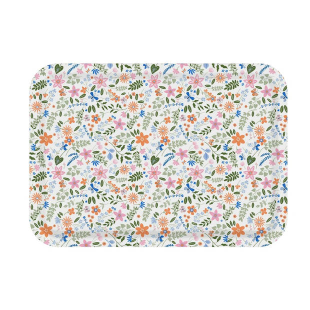 Dienblad Versa Polyethyleen RPET 27 x 2,2 x 38 cm Blommor