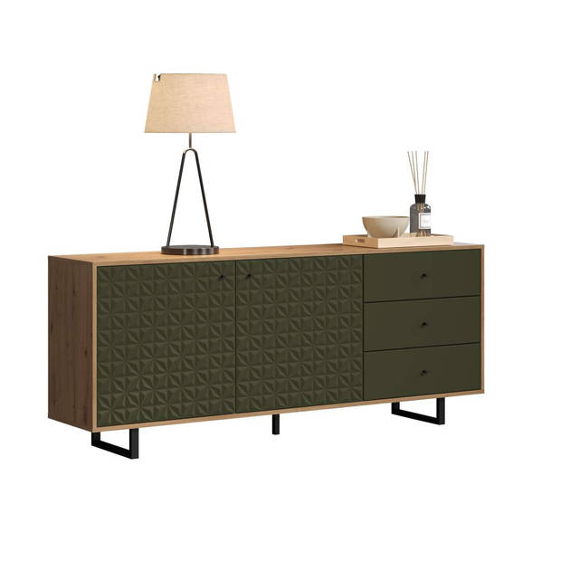 Sentra dressoir groen, eik decor.