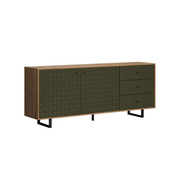 Sentra dressoir groen, eik decor.