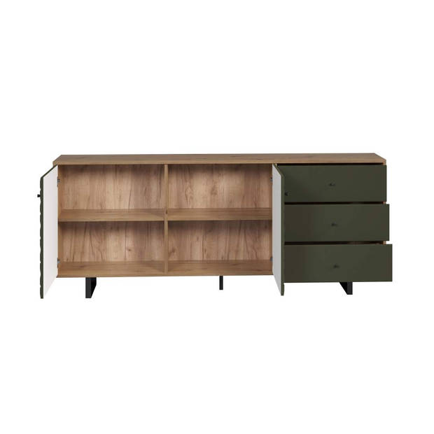 Sentra dressoir groen, eik decor.