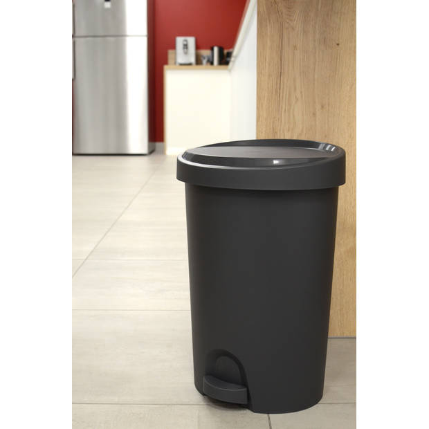 Power Tower Stepy bin pedaalemmer 45 ltr voor zak 50 ltr antraciet