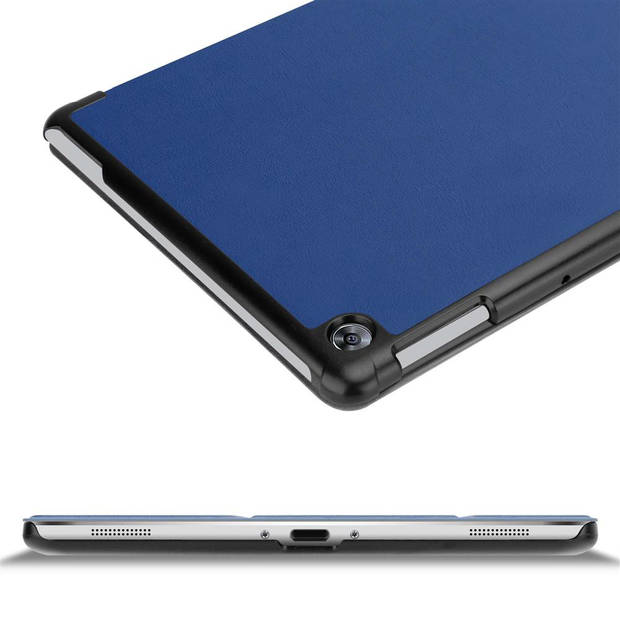 Cadorabo Tablet Hoesje geschikt voor Huawei MediaPad M5 LITE 10 (10.1 inch) Case in JERSEY DONKER BLAUW - Beschermhoes