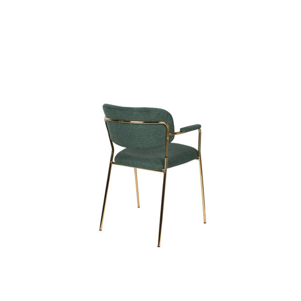 Housecraft Jolien Eetkamerstoelen Goud/Dondergroen - Set van 2