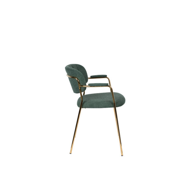 Housecraft Jolien Eetkamerstoelen Goud/Dondergroen - Set van 2