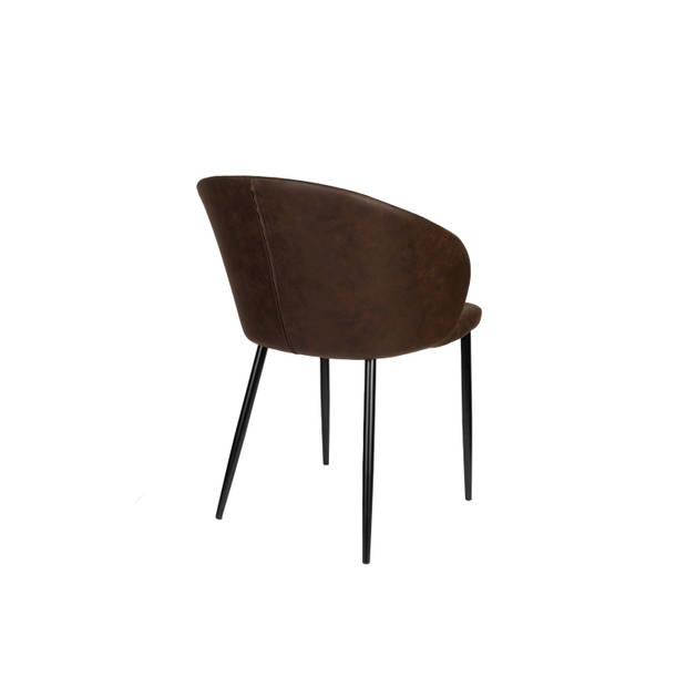 Housecraft Hadid Eetkamerstoelen Kunstleer Bruin - Set van 2