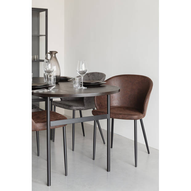 Housecraft Hadid Eetkamerstoelen Kunstleer Bruin - Set van 2