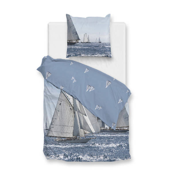 Zo! Home dekbedovertrek Regatta - Blauw - 1-Persoons 140x200/220 cm