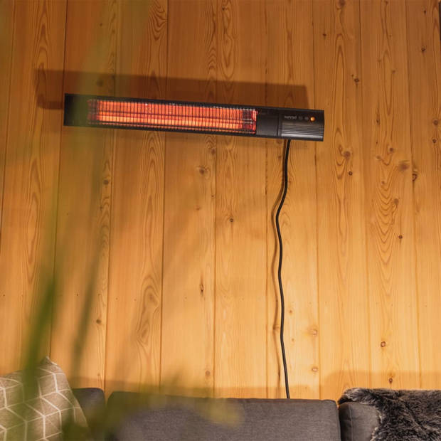 Sunred - Dark lijn - Zwart - Wand model - Terrasverwarmer – Carbon rosé goud technologie - 2000 W –