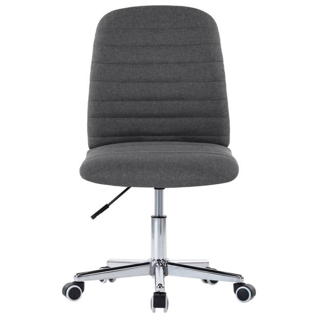 vidaXL Eetkamerstoelen 2 st stof donkergrijs