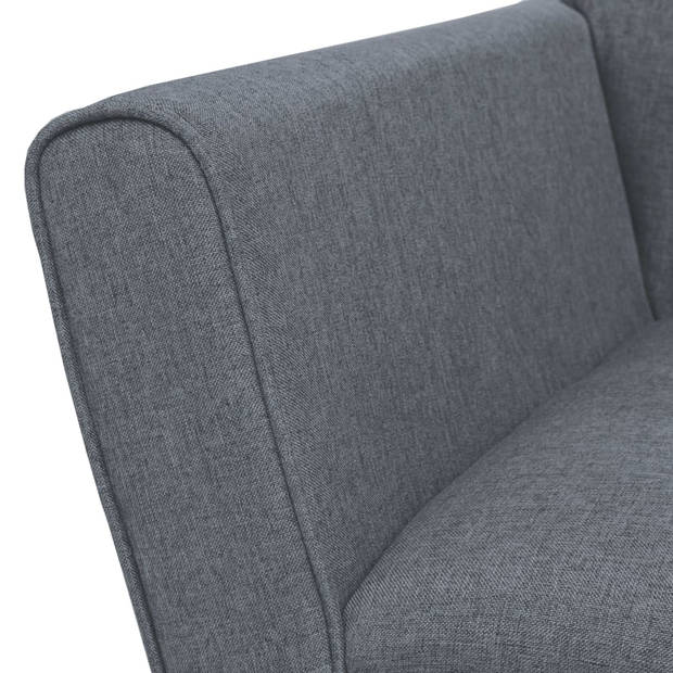 vidaXL Fauteuil staal en stof lichtgrijs