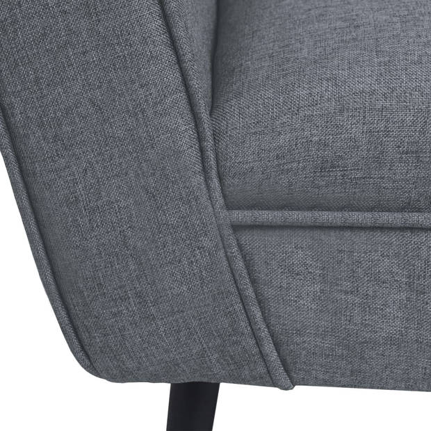 vidaXL Fauteuil staal en stof lichtgrijs