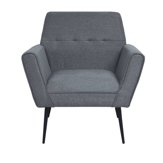 vidaXL Fauteuil staal en stof lichtgrijs