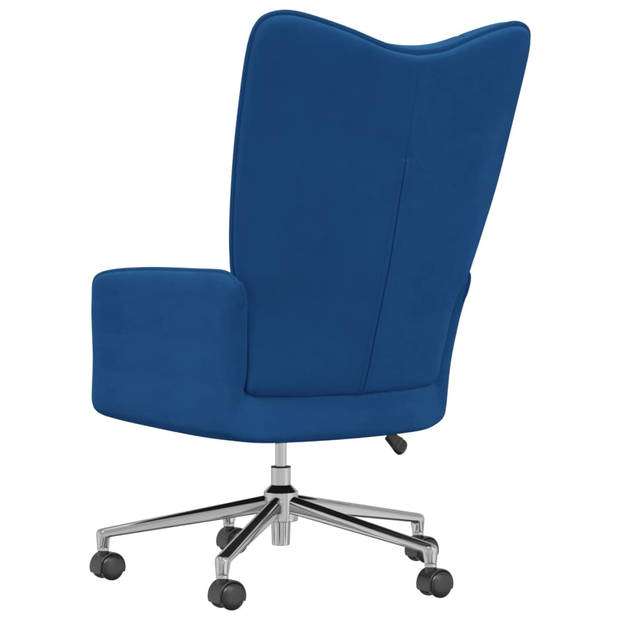 vidaXL Relaxstoel fluweel blauw