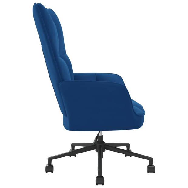 vidaXL Relaxstoel fluweel blauw