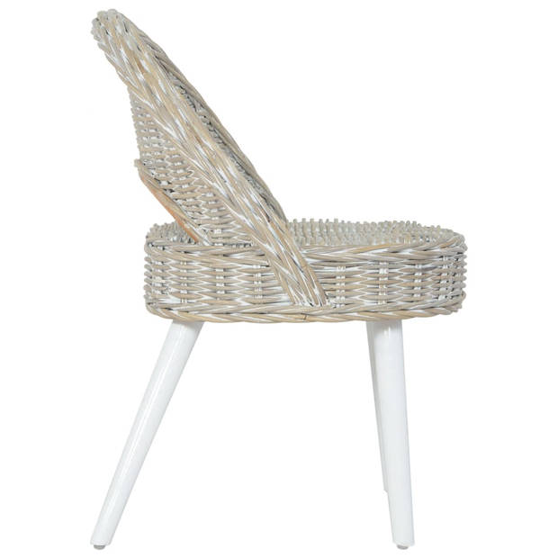 vidaXL Fauteuil kubu rattan wit