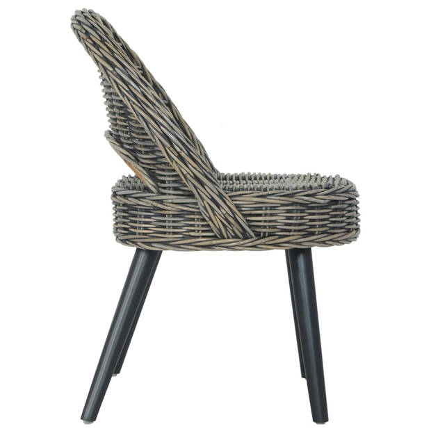 vidaXL Fauteuil kubu rattan zwart