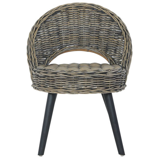 vidaXL Fauteuil kubu rattan zwart