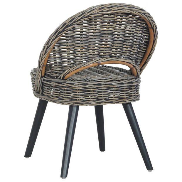 vidaXL Fauteuil kubu rattan zwart