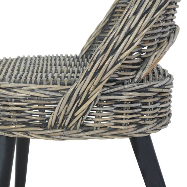 vidaXL Fauteuil kubu rattan zwart