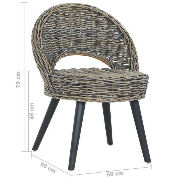 vidaXL Fauteuil kubu rattan zwart