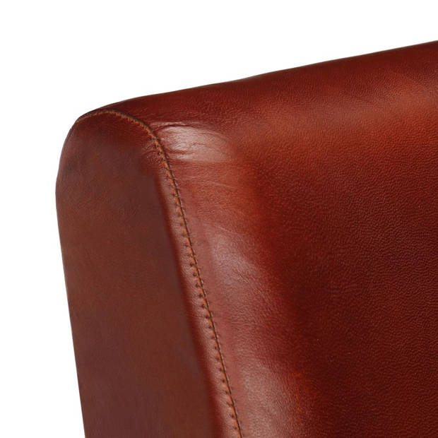 vidaXL Fauteuil echt leer bruin