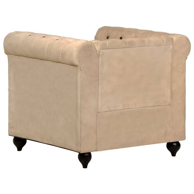 vidaXL Fauteuil Chesterfield-stijl echt leer bruin